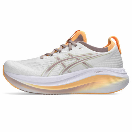Asics Gel-Nimbus 27 Women's Running Shoes - White / Fawn