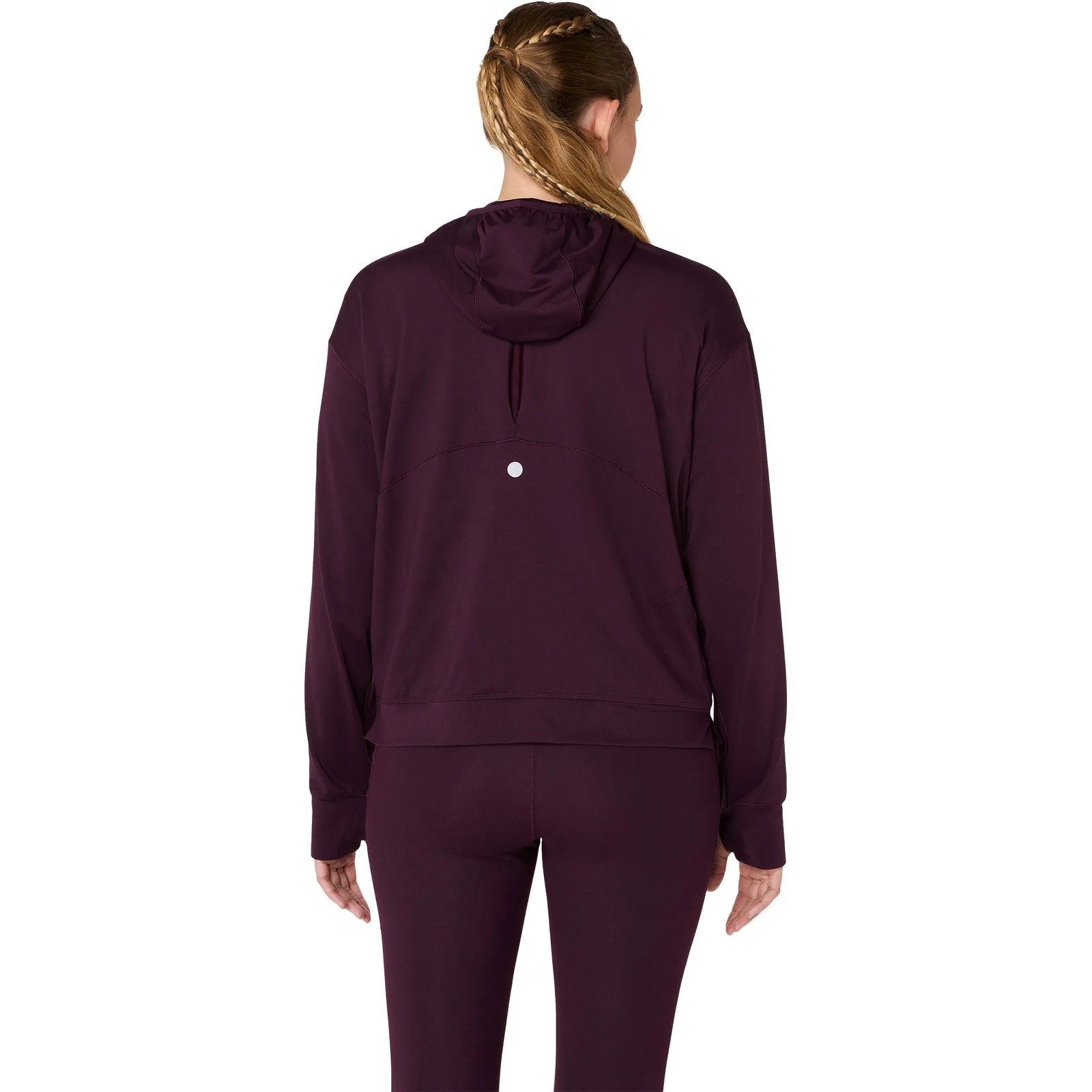 Chandail à capuchon de course ASICS Nagino Run Winter pour femme, coloris Indigo Fog — vue de dos