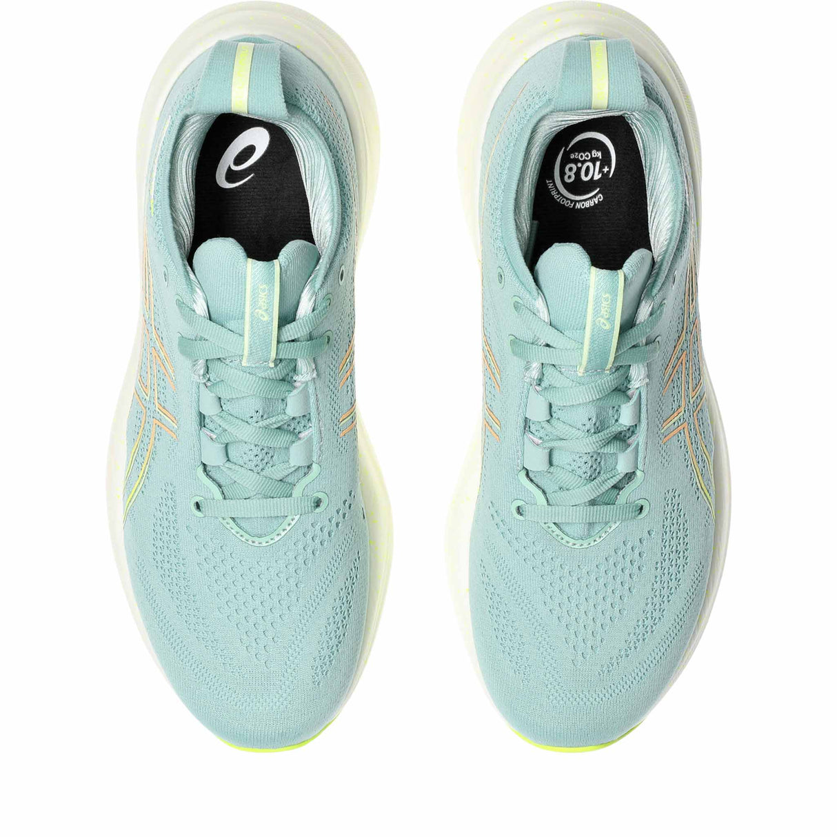 Asics Nimbus 26 Women's Running Shoes - Light Celadon / Safety Yellow