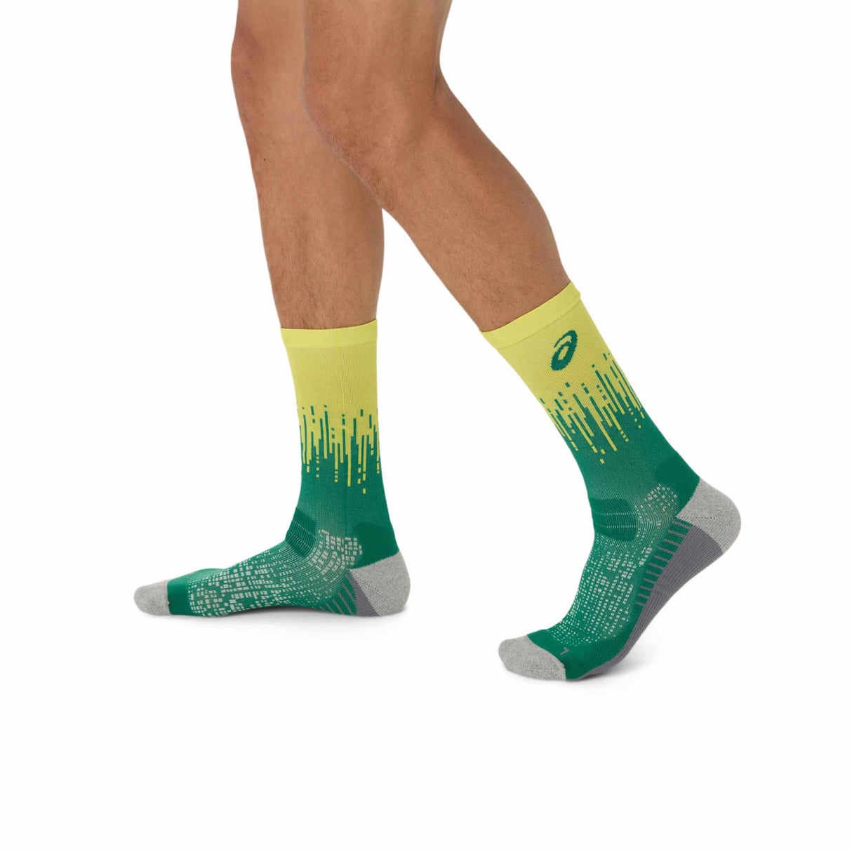 Asics Performance Run Crew Socks - Citron / Jasper Green