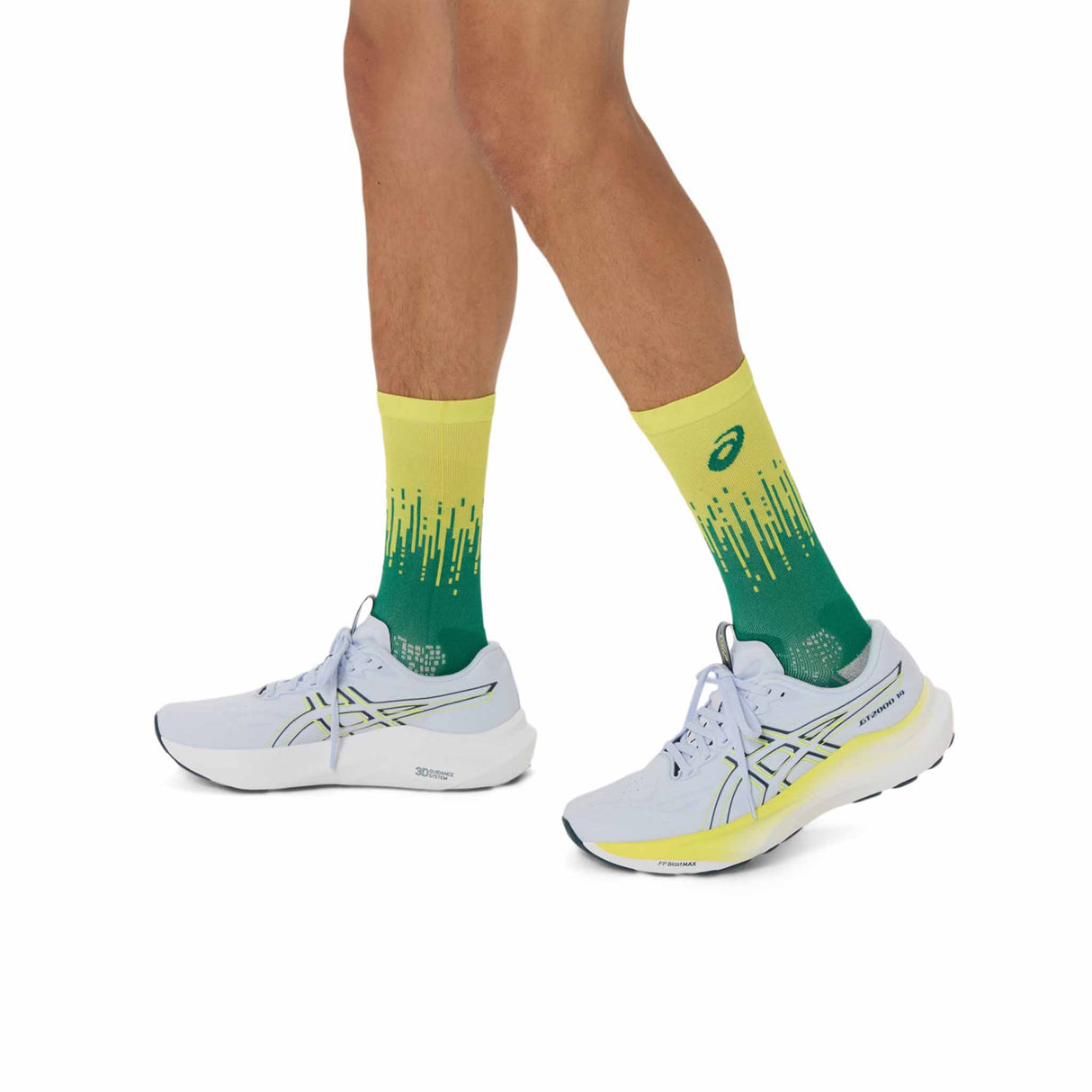 Asics Performance Run Crew Socks - Citron / Jasper Green