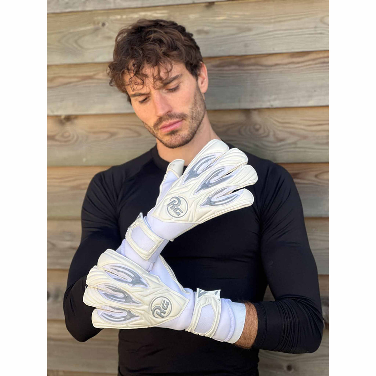 RG Goalkeeper Gloves Aspro - White / Silver