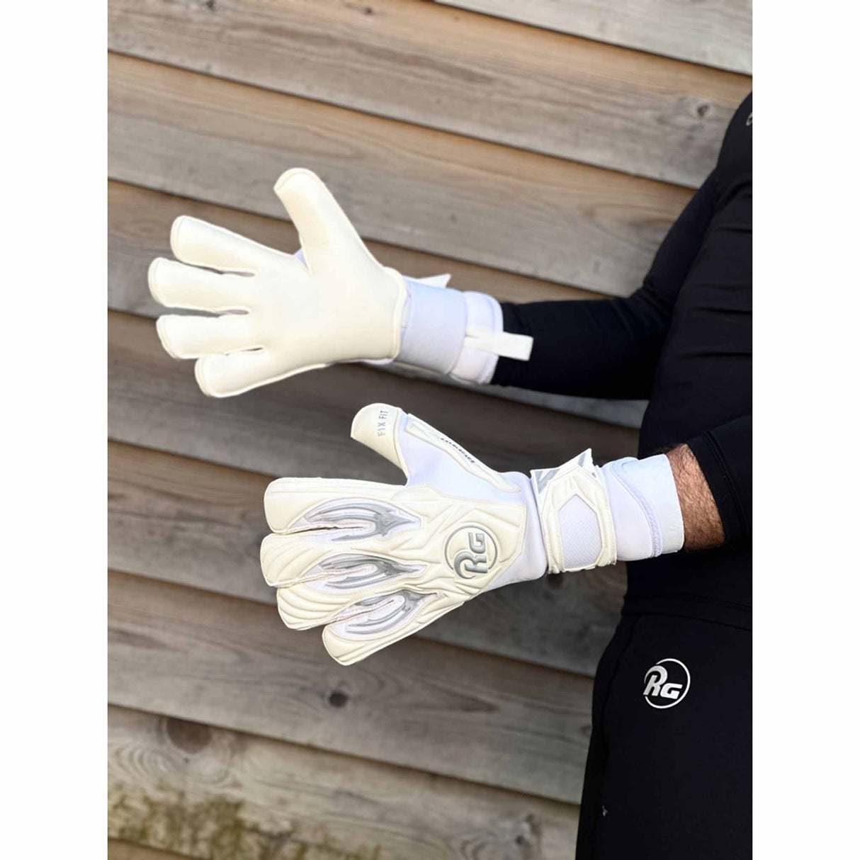 RG Goalkeeper Gloves Aspro - White / Silver