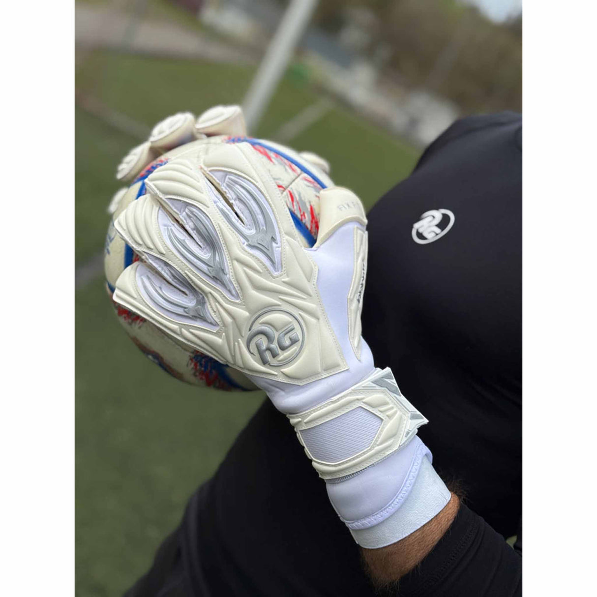 RG Goalkeeper Gloves Aspro - White / Silver