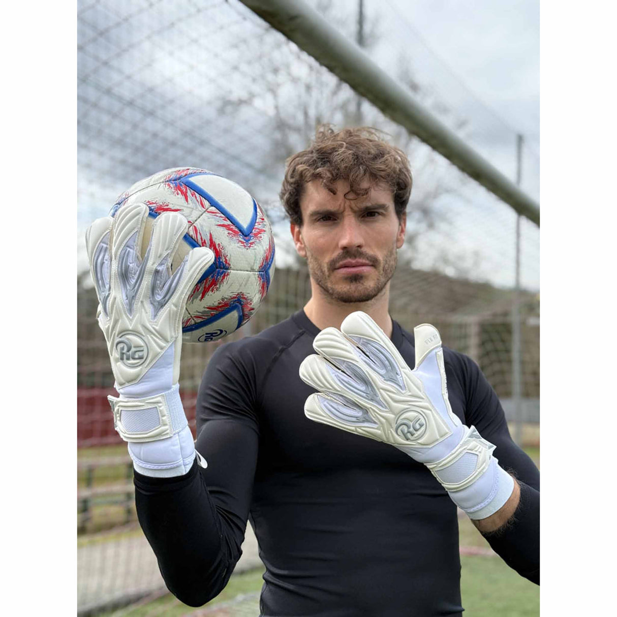 RG Goalkeeper Gloves Aspro - White / Silver