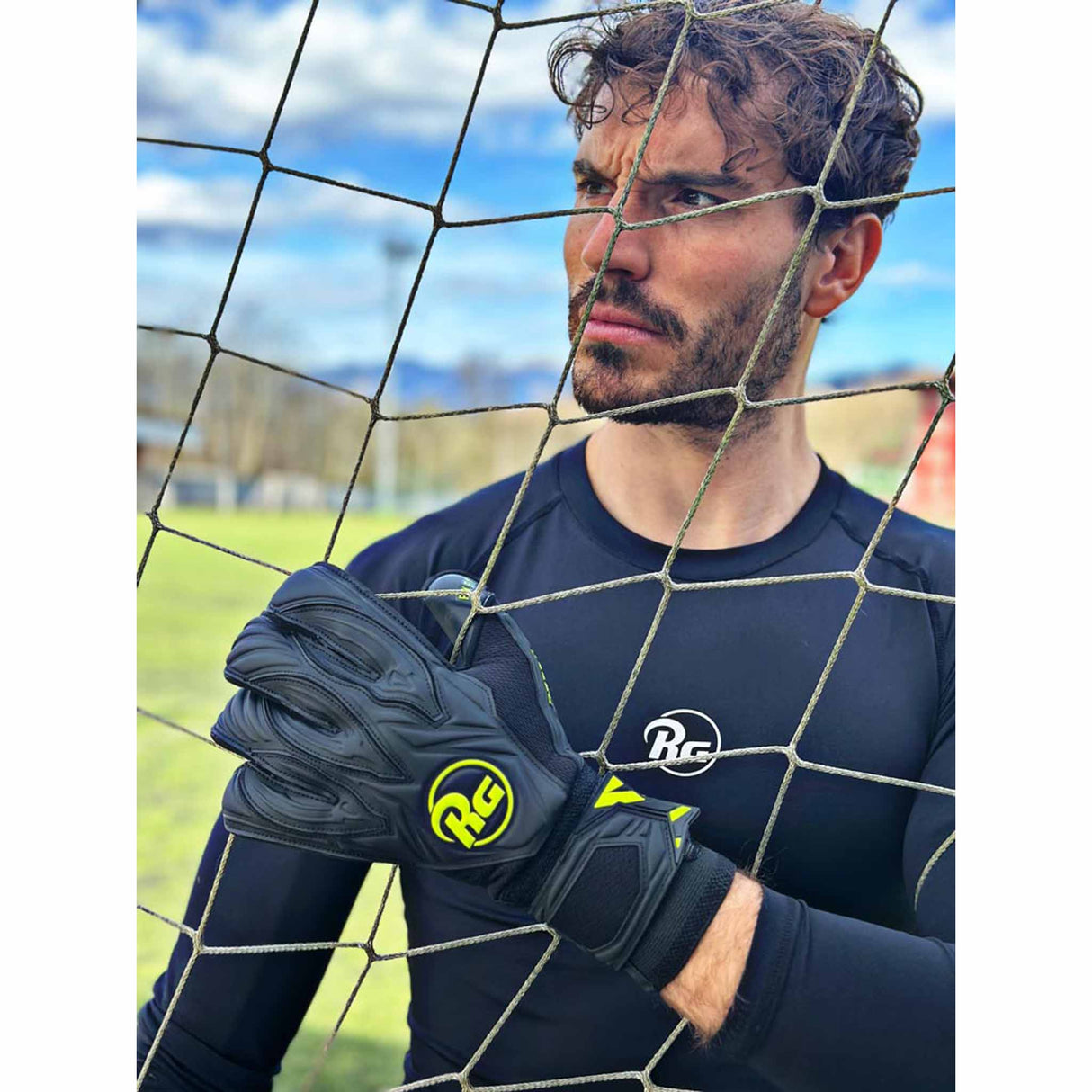 RG Goalkeeper Gloves Aspro Blackout - Black / Neon Yellow