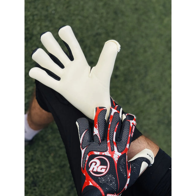 RG Bionix 26-27 goalkeeper gloves, black and red - view 1