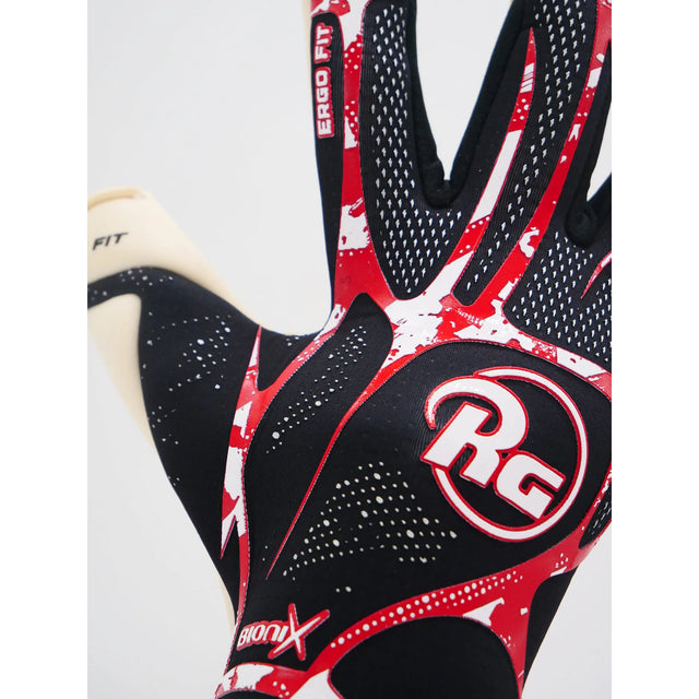 RG Bionix 26-27 goalkeeper gloves, black and red - view 2