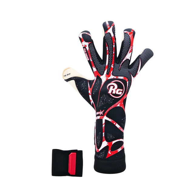RG Bionix 26-27 goalkeeper gloves, black and red - view 7