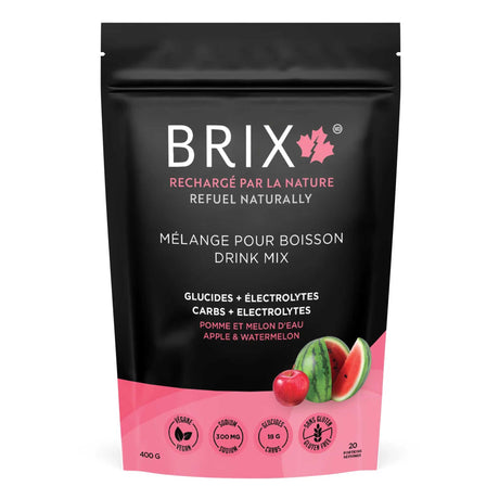Brix boissons énergétique à l'érable avec électrolytes pomme et melon d'eau