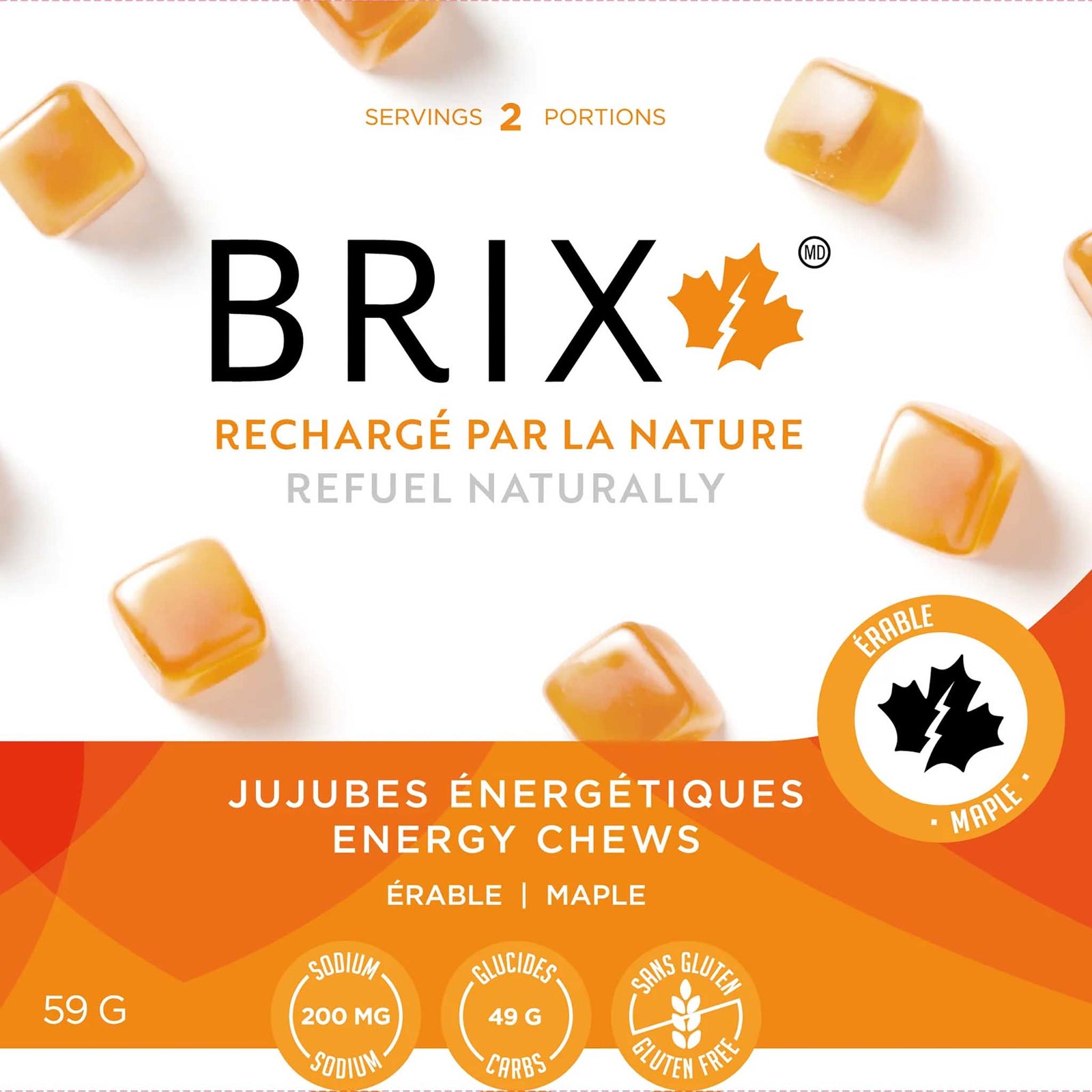 Brix POS - Brix à l'érable jujubes énergétiques pour athlètes