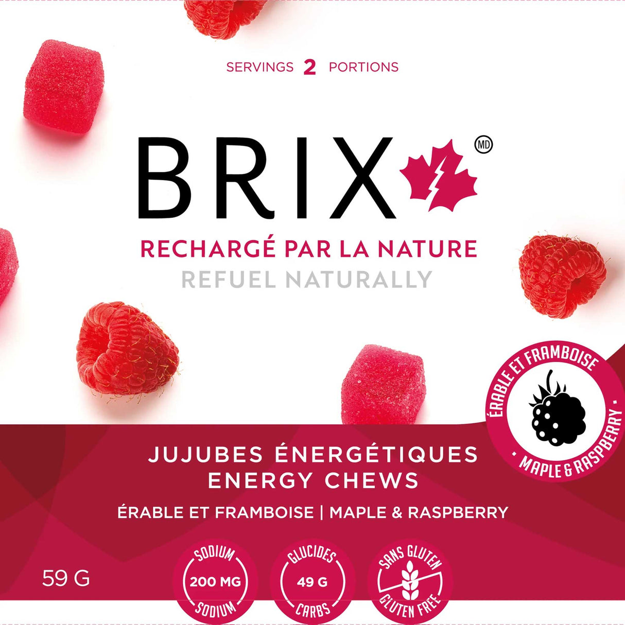 Brix POS - Brix à l'érable jujubes énergétiques pour athlètes