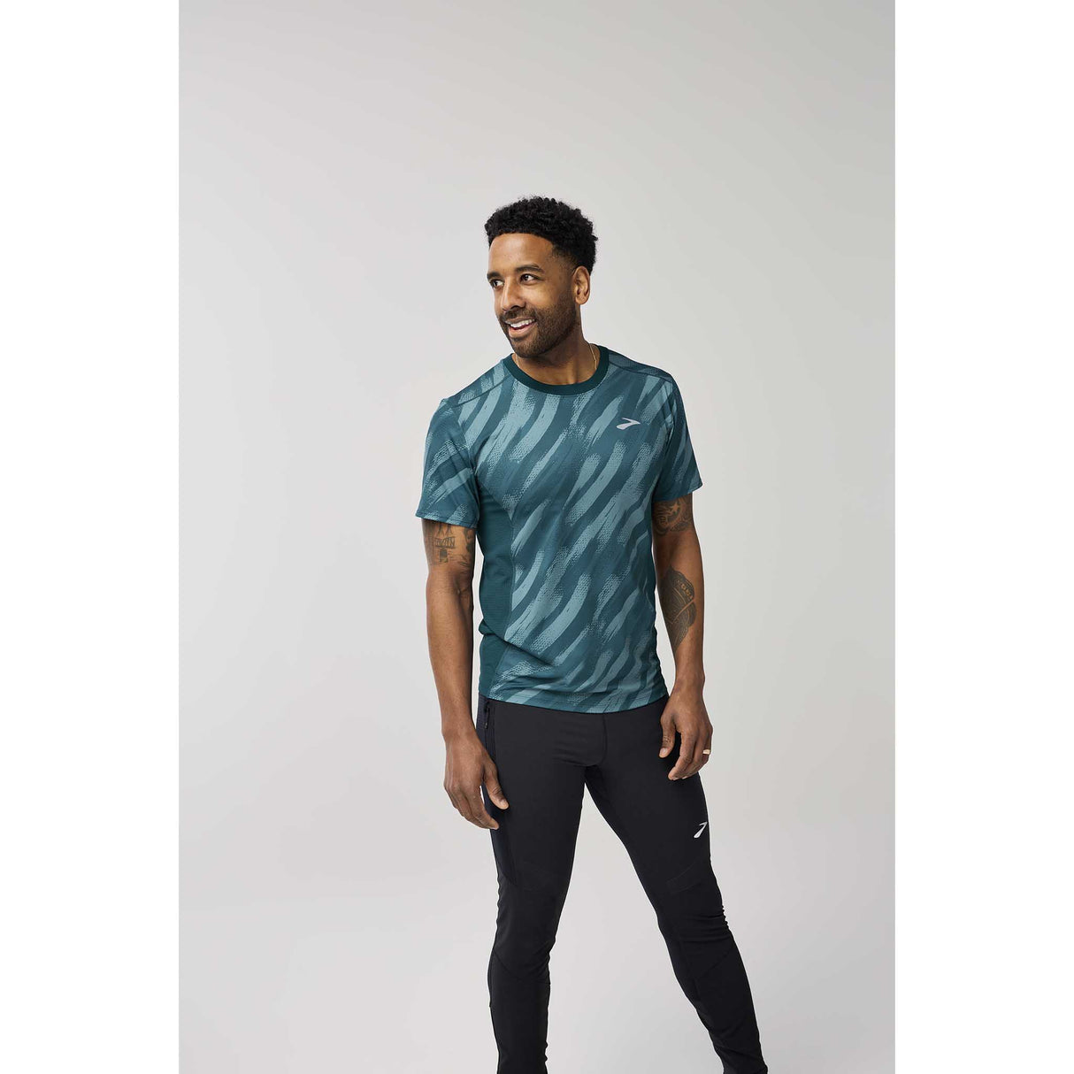 Brooks Atmosphere Short Sleeve 3.0 T-shirt homme live - Ultra Print / Deep Sea