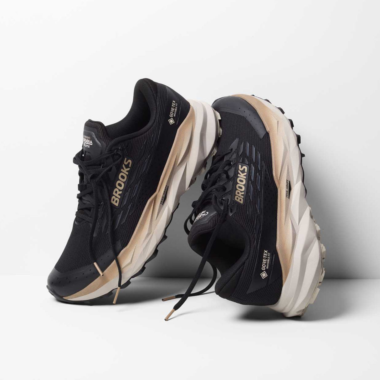 Brooks Cascadia 19 GTX chaussures de course à pied trail homme paire - Black / Ebony / Chateau Gray