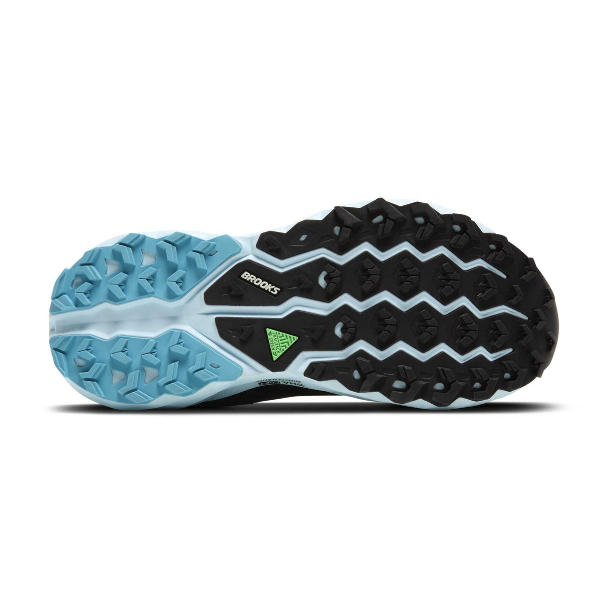 Brooks Cascadia 19 GTX chaussures de course à pied trail femme semelle - Black / Ebony / Blue Flower