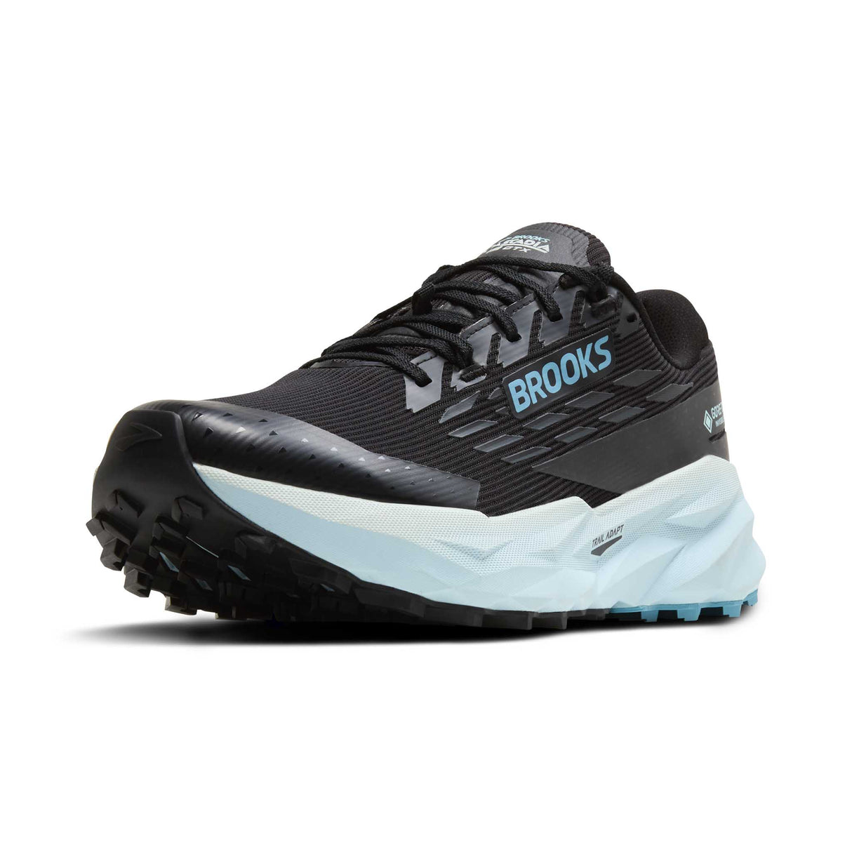 Brooks Cascadia 19 GTX chaussures de course à pied trail femme pointe - Black / Ebony / Blue Flower