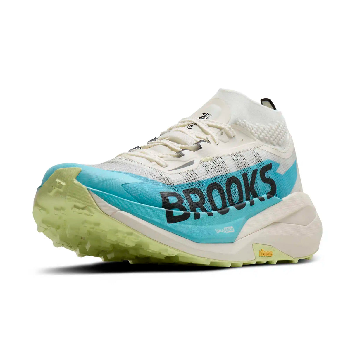 Brooks Cascadia Elite chaussures de course en sentier unisexes - Star White / Bluefish / Black