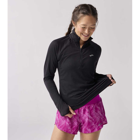 Brooks Dash 1/2 Zip 3.0 chandail de course à pied femme - Noir