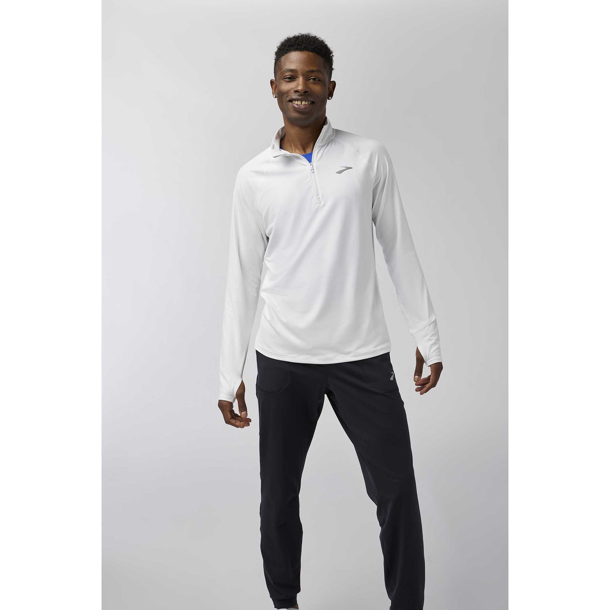 Brooks Dash 1/4 Zip 3.0 chandail de course à pied homme face  - Blanc