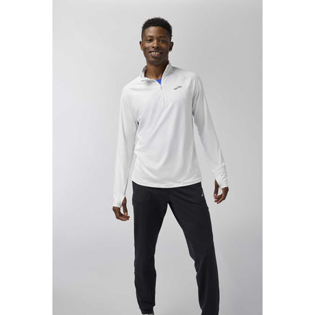 Brooks Dash 1/4 Zip 3.0 chandail de course à pied homme face  - Blanc