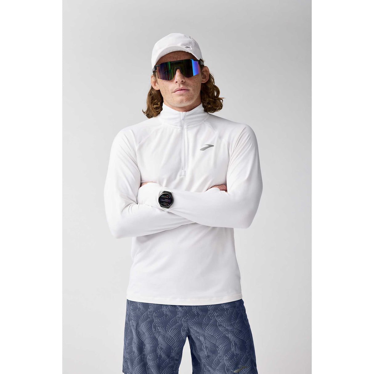 Brooks Dash 1/4 Zip 3.0 chandail de course à pied homme  - Blanc
