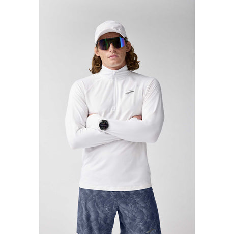 Brooks Dash 1/4 Zip 3.0 chandail de course à pied homme  - Blanc