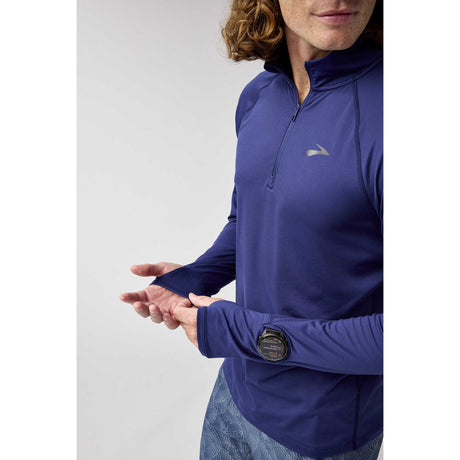 Brooks Dash 1/4 Zip 3.0 chandail de course à pied homme détails  - Midnight
