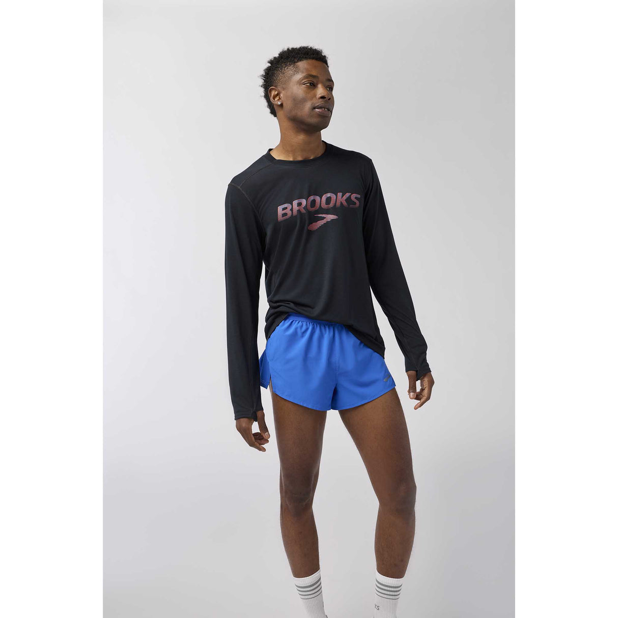 Brooks Distance 3.0 t-shirt de course à manches longues homme live face - Noir / BR Speed Logo