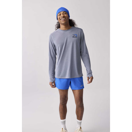 Brooks Distance 3.0 t-shirt de course à manches longues homme live face - Storm / Vantage Throwback