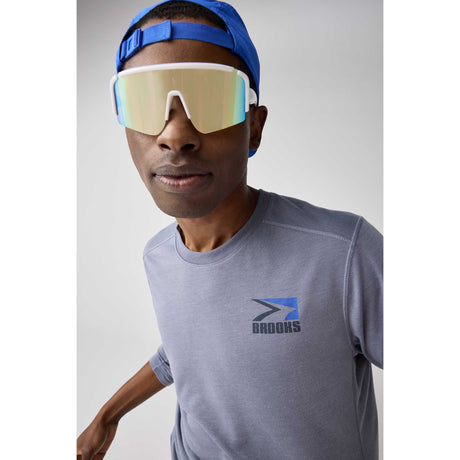 Brooks Distance 3.0 t-shirt de course à manches longues homme live action - Storm / Vantage Throwback