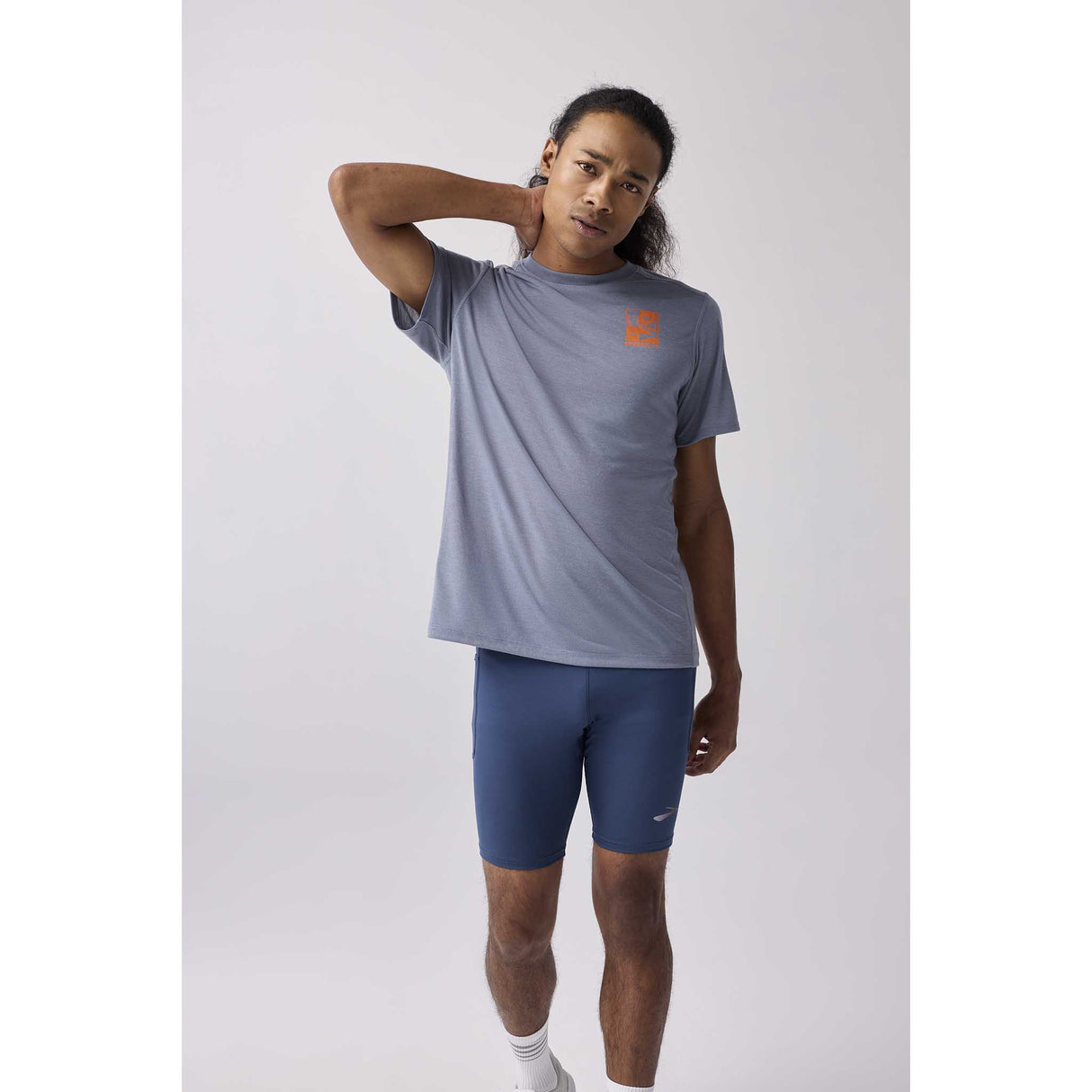 Brooks Distance t-shirt de course à pied à manches courtes 3.0 homme live face - Storm / Road Tested