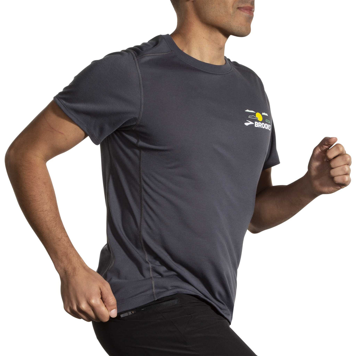 Brooks Distance t-shirt de course à pied à manches courtes 3.0 homme - Asphalt/Mountain