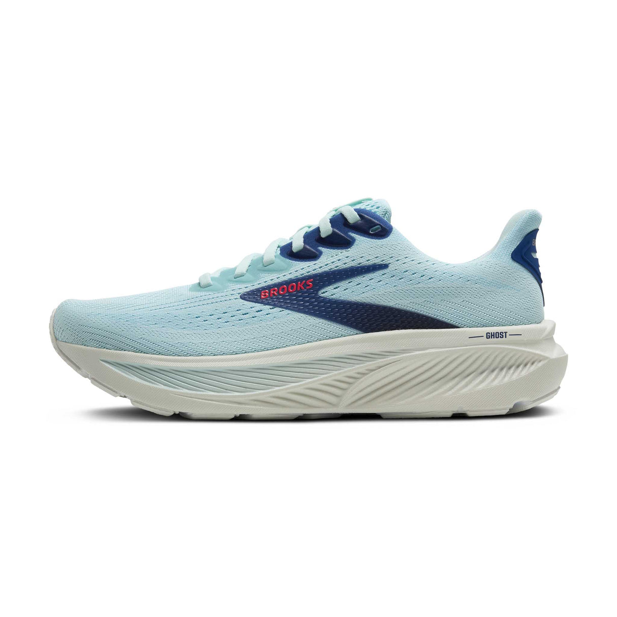 Brooks Ghost 17 chaussures de course femme lateral - Clearwater / Navy Peony