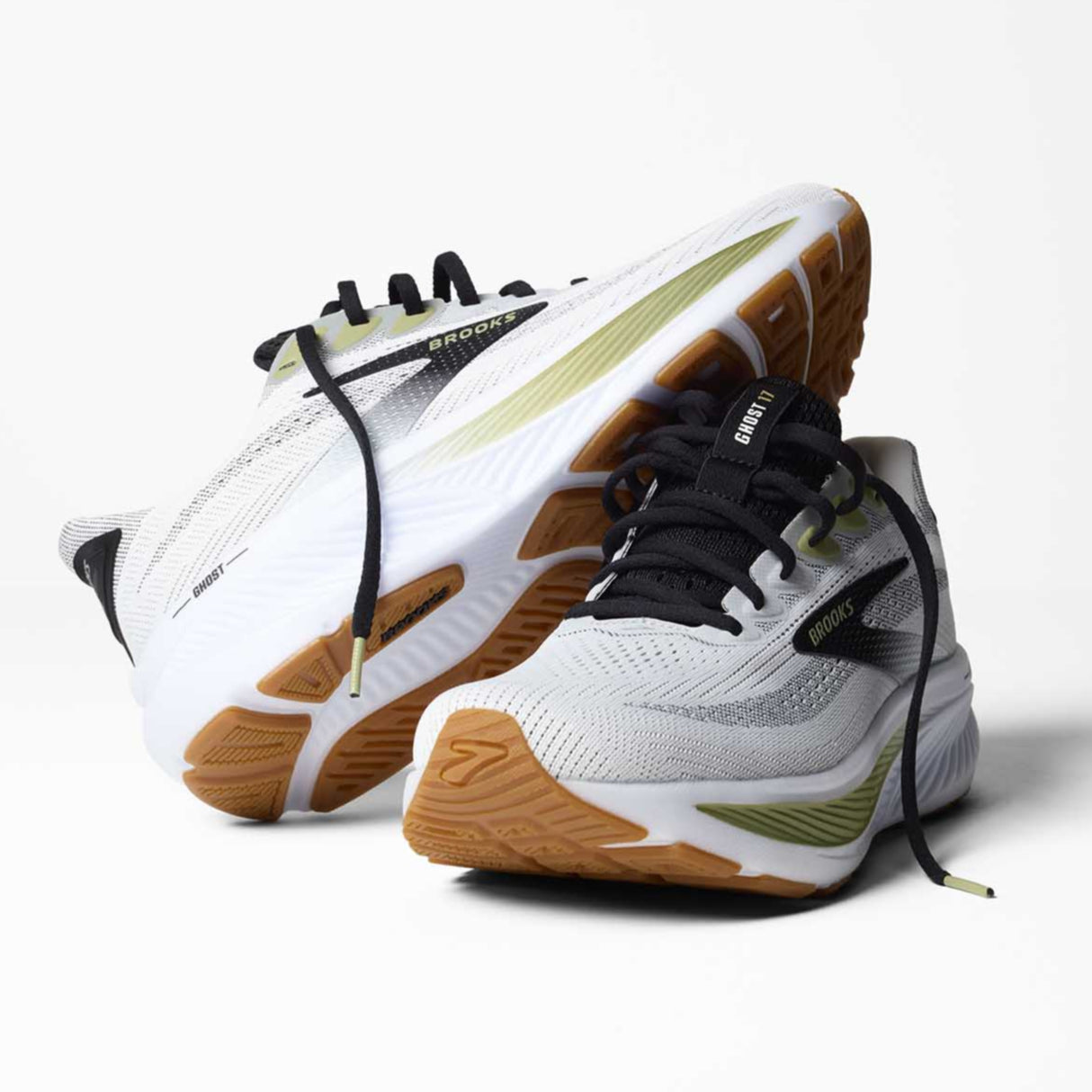 Brooks Ghost 17 chaussures de course homme paire - White / Black / Tea