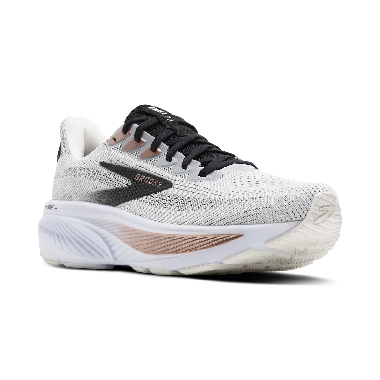 Brooks Ghost 17 chaussures de course femme pointe - White / Black / Rose Gold