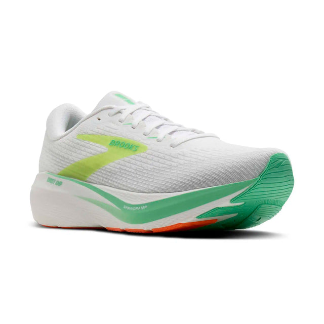 Brooks Ghost Amp chaussures de course homme - White / Paradise Green / Nightlife