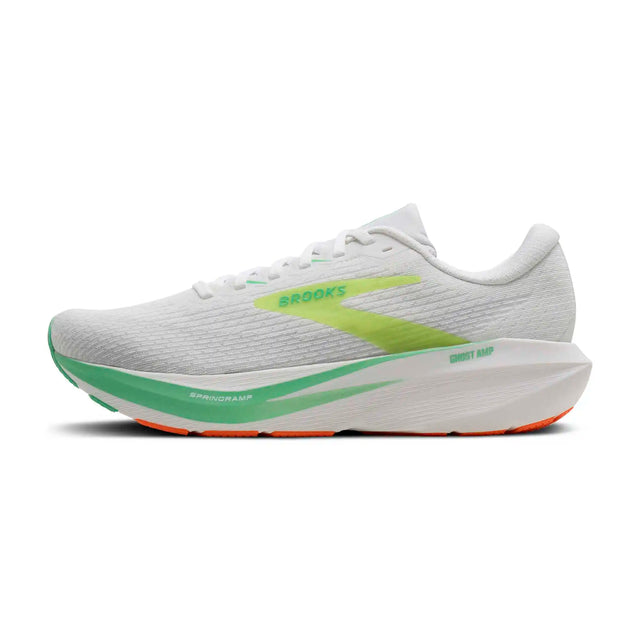Brooks Ghost Amp chaussures de course homme - White / Paradise Green / Nightlife