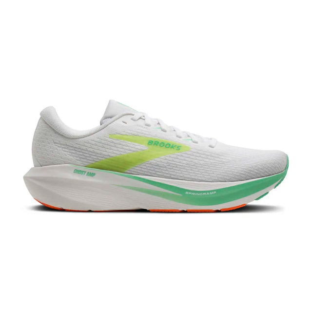Brooks Ghost Amp chaussures de course homme - White / Paradise Green / Nightlife