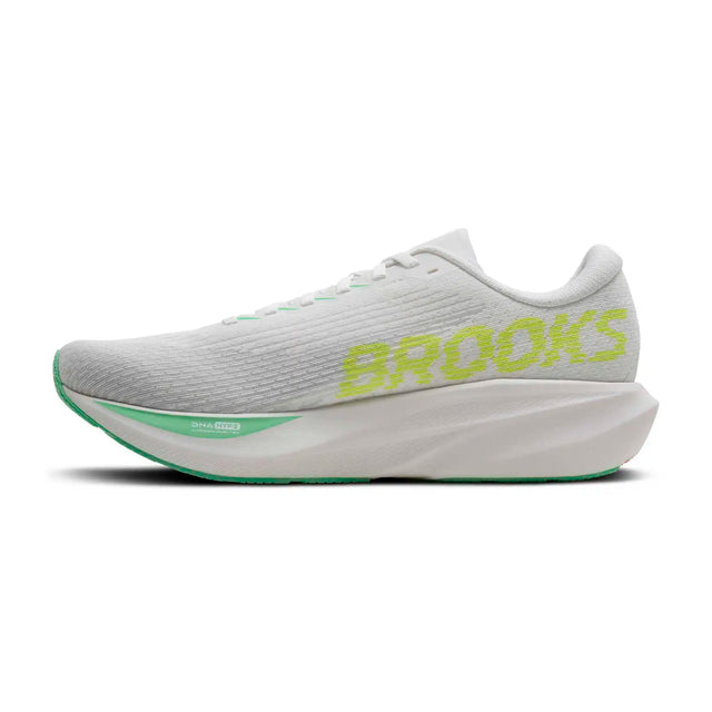 Brooks Ghost Amp chaussures de course homme - White / Paradise Green / Nightlife