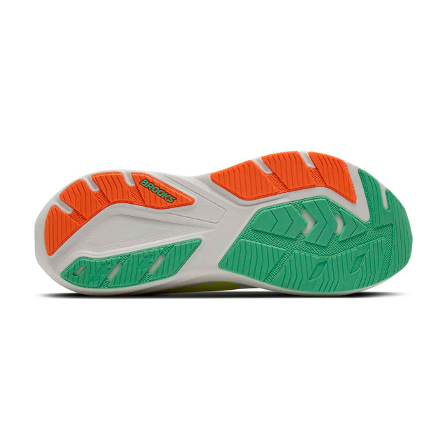 Brooks Ghost Amp chaussures de course homme - White / Paradise Green / Nightlife