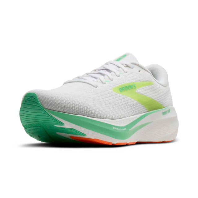 Brooks Ghost Amp chaussures de course homme - White / Paradise Green / Nightlife