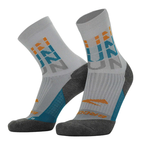 Brooks Ghost Crew chaussettes de course à pied -Lite Grey / Repeat Run