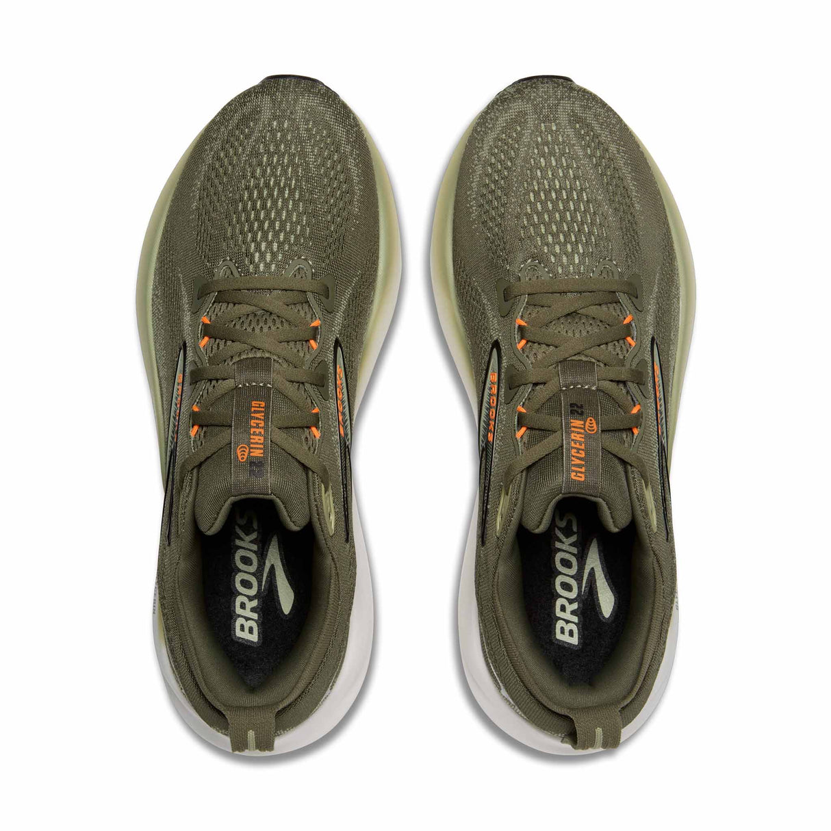 Brooks Glycerin 22 Men's Running Shoes - Dusty Olive / Tea / Orange