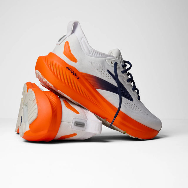 Brooks Glycerin 23 Men's Running Shoes - White / Navy / Orange