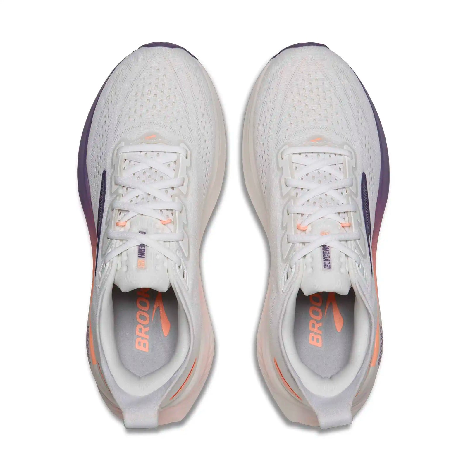 Brooks Glycerin 23 chaussures de course femme - White / Mulled Grape / Clear