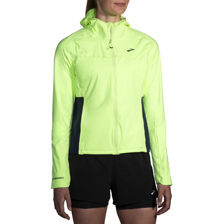 Brooks High Point Waterproof Jacket de course femme live - Lime / Navy
