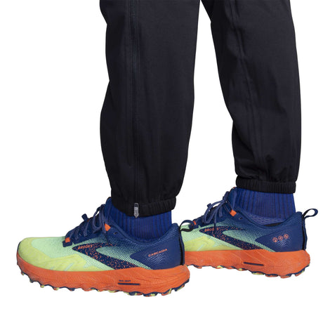 Brooks High Point pantalons impermeables de course a pied homme zip -noir