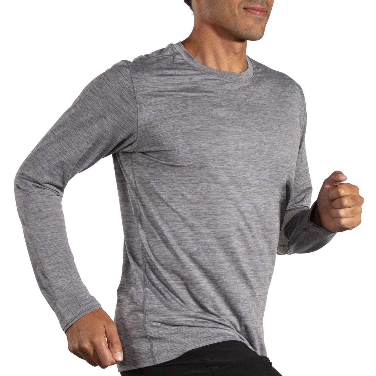 Brooks Luxe chandail de course à manches longues homme live - Heather Charcoal