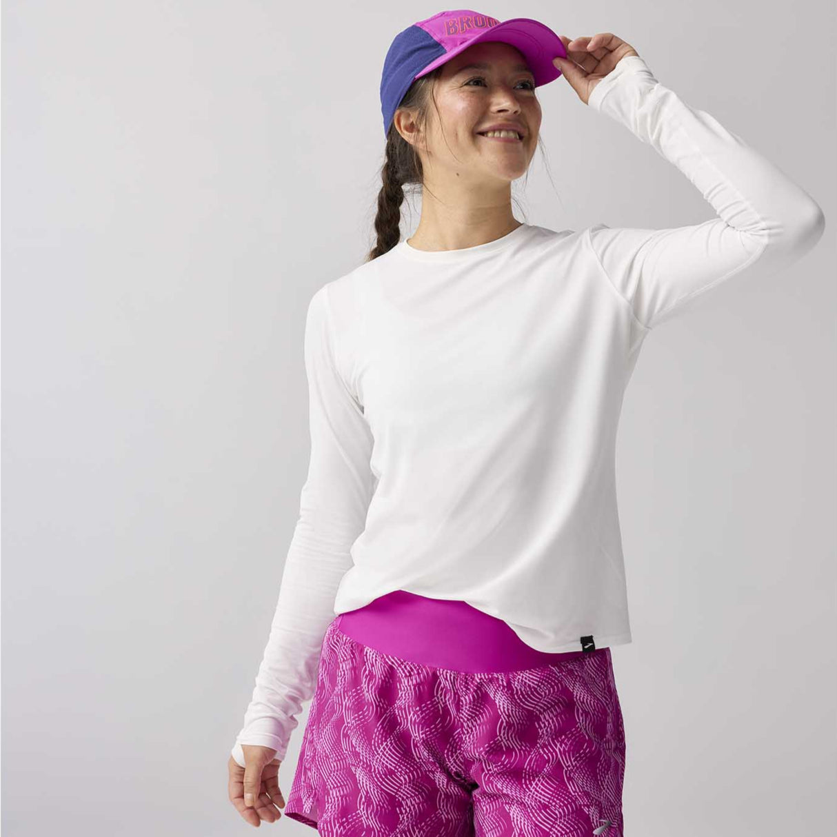 Brooks Luxe chandail de course à manches longues femme - Blanc