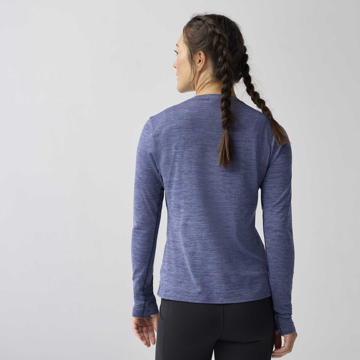 Brooks Luxe chandail de course à manches longues femme dos - Heather Nightshadow